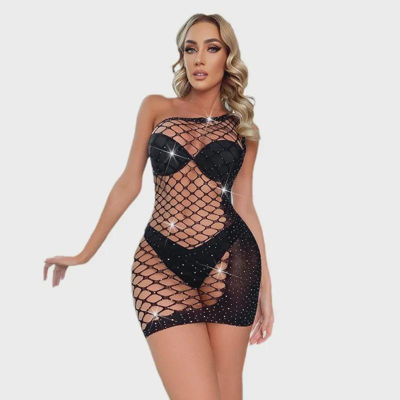 "Summer Sexy Sleeveless Mesh Temptation Lingerie Dress"