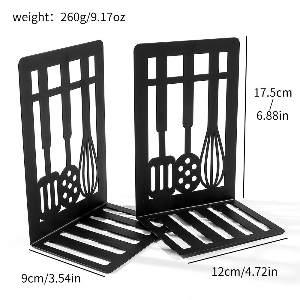 Retro Simple Cutlery Graphics Book Stand - Hollowed-out Bookshelf for Students