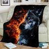 1PC Wolf Elements printed blanket, all season lightweight home office outdoor nap multifunctional blanket A9