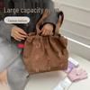 Korean Style Large Capacity Nylon Shoulder Tote with Drawstring - Women's Versatile Casual Bag