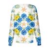 Women's Casual Long Sleeve Single Breasted Hawaiian Floral Print Nurse Jacket Cardigan Top Lightweight Comfortable Workwear