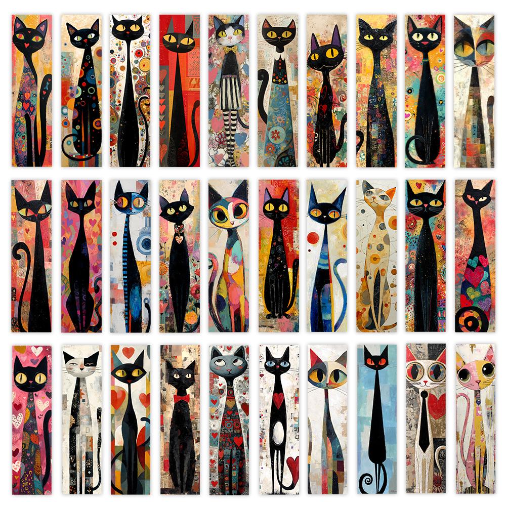 

32pcs, Abstract Sketch Cat Bookmark, Cat Lovers, Suitable for Teachers, Readers, and Book Lovers, Birthday Gift.