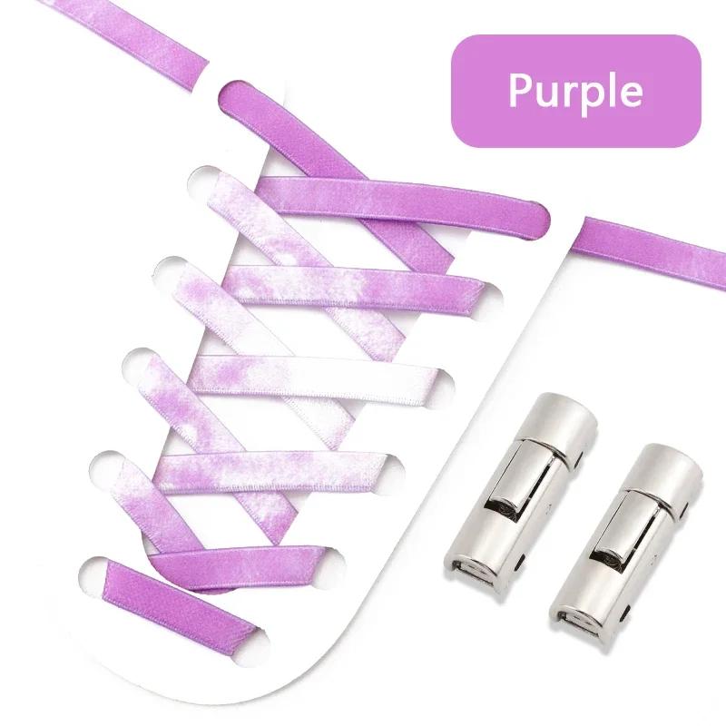 No Tie Shoelaces For Sneakers Elastic Shoe Laces Rainbow Precision Organization Metal Buckle Lock Lazy Shoelace Flat 17 Colors