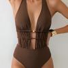 Costume da bagno bikini intero sexy a fascia monocolore