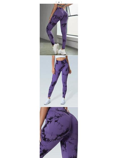 Leggings de Yoga Taille Haute Tie-Dye pour Femmes - Pantalon de Sport Sans Coutures Push-Up