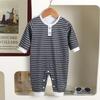 Baby Boy Long Sleeve Striped Romper Newborn Spring Autumn Outfit