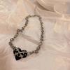 Kpop Heart Chain Choker Necklace for Women Collar Goth Necklaces Aesthetic Jewellery Party Chocker