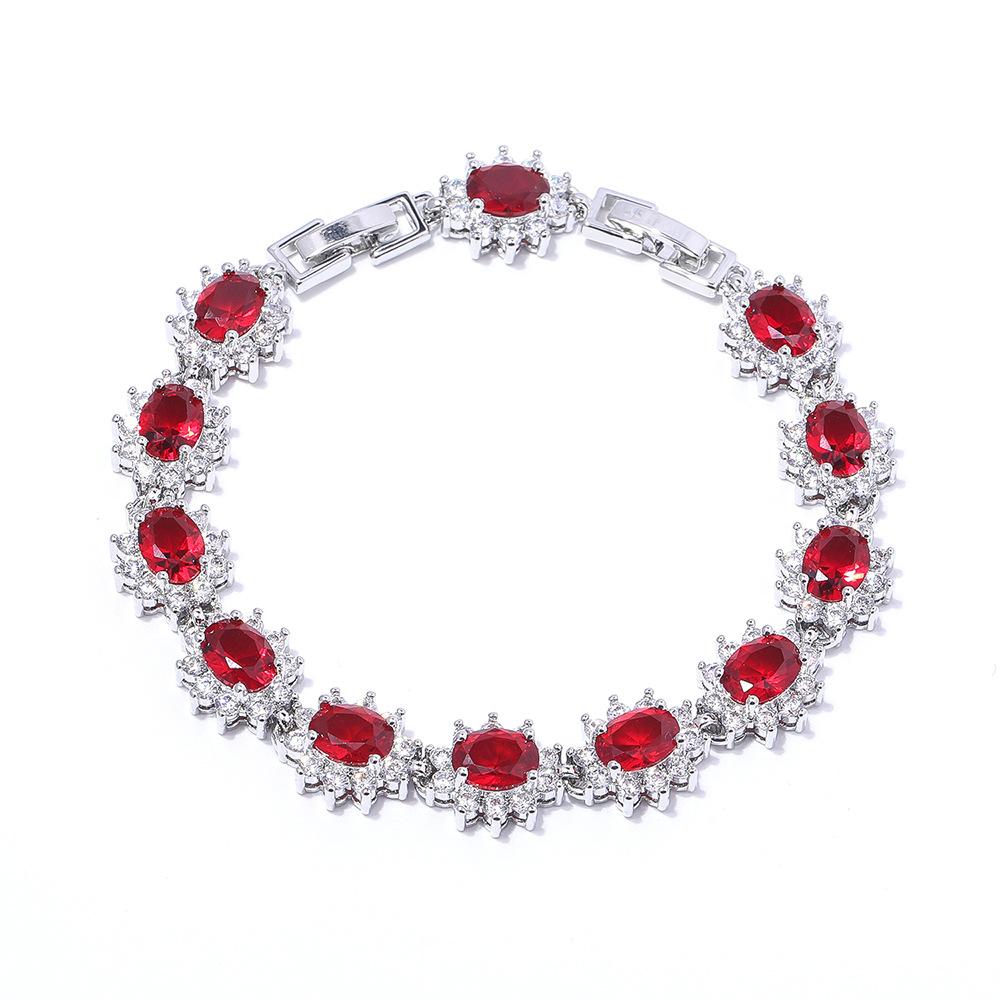 Womens Light Luxury Womens Colored Zircon Bracelet Explosions In Europe and The United States Colorful Bracelet.
