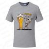 Fashion Men's T Shirt Skeleton Enjoying FRIDAY Beer Day Tees Funny Finally Friday for Drink Lover Male Clothes Short Sleeve Tops