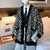 Men's V-Neck Japanese Retro Harajuku Cardigan - Autumn/Winter Knitwear