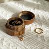 Wood Ring Box Wedding Proposal Engagement Round Wood Ring Box Jewelry Storage Box Portable Solid Wood Ring Box