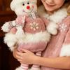 Yousheng Long Leg Christmas Plush Doll Standing Snowman Santa Claus Christmas Doll with Retractable Legs for Home Mantel Decoration