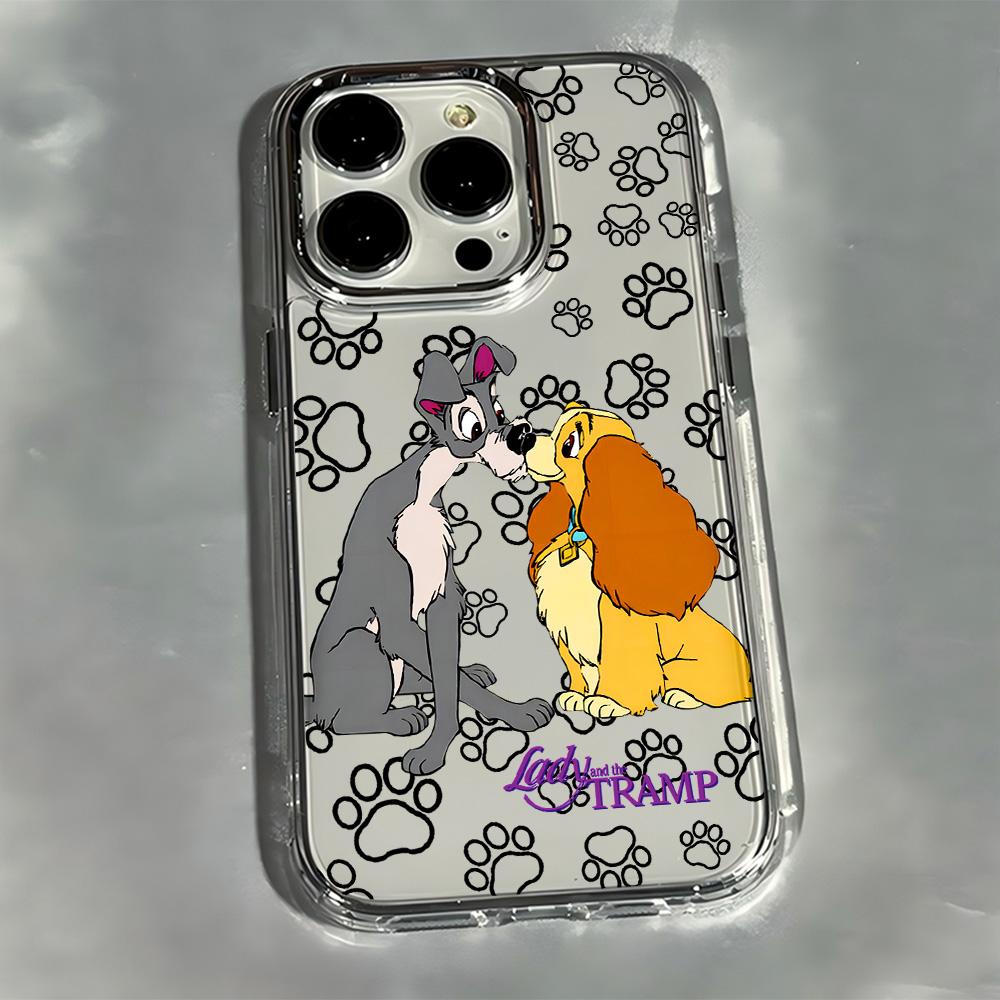 Cartoon Lady And The Tramp Phone Case For iPhone 17e 17 16 15 14 13 12 11 mini Pro Max X XR XSMAX Air Plus Transparent Cover