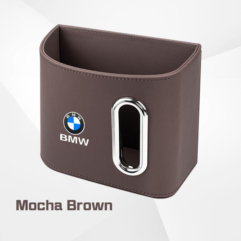 AAAOS1 Leather Car Door Storage Box For BMW X1X3X4 X5 X6 X7 1 3 5 7 Series E70 E87 F40 F48 G20 G30 Tissue Holder Backrest Organizer Bag