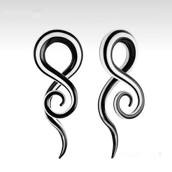 1 Par Unisex Calibres para Oreja de Caracol Retorcido de Vidrio Colgantes Tapones Dilatadores Expansores