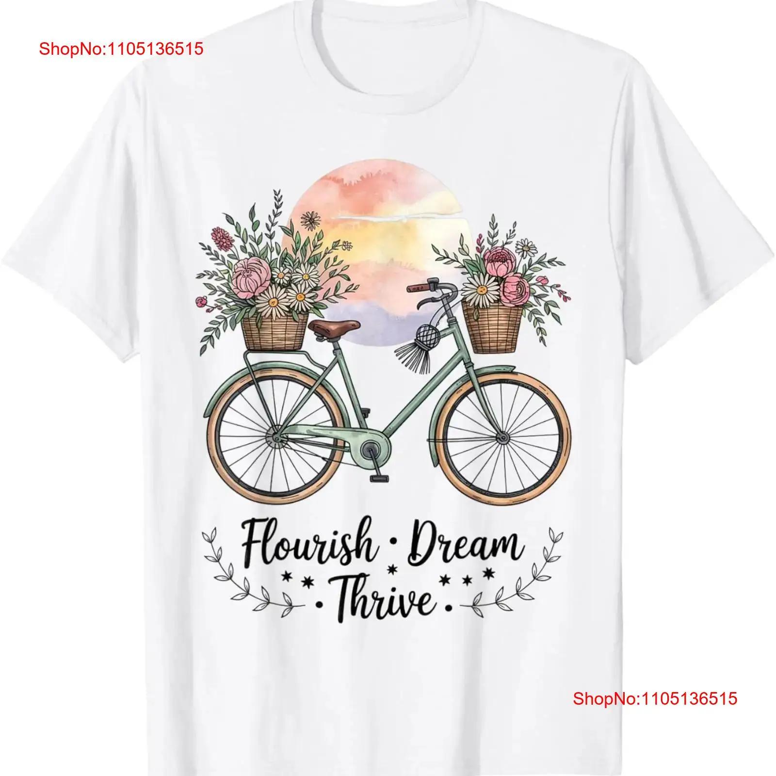 

Flourish Dream Thrive Floral Bike Subtle T Shirt vintage Washed Stretched Comfortable Versatile Unisex Soft graphic S разноцветный