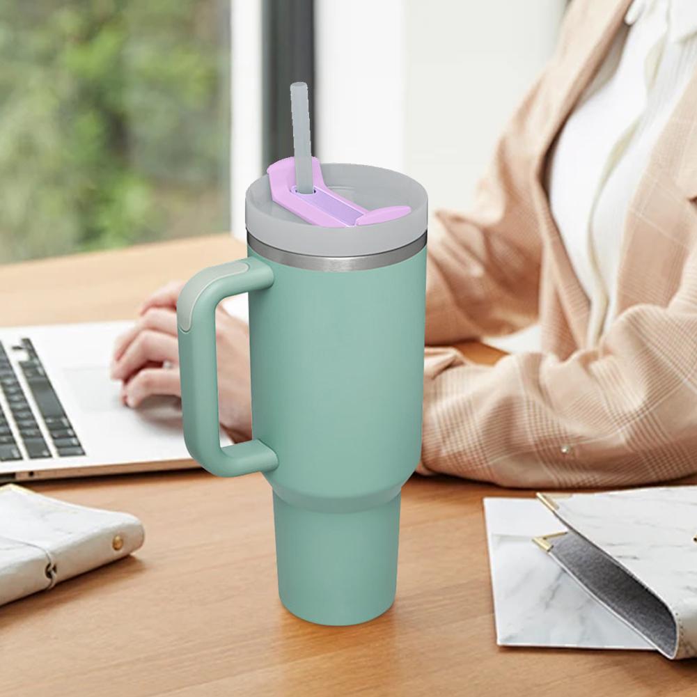 40Oz Tumbler Flip Straw Lid Replacement For Stanley Thermal Water Bottle Cover Spill-proof Cups Cover With Straw Coffee Cup Flip