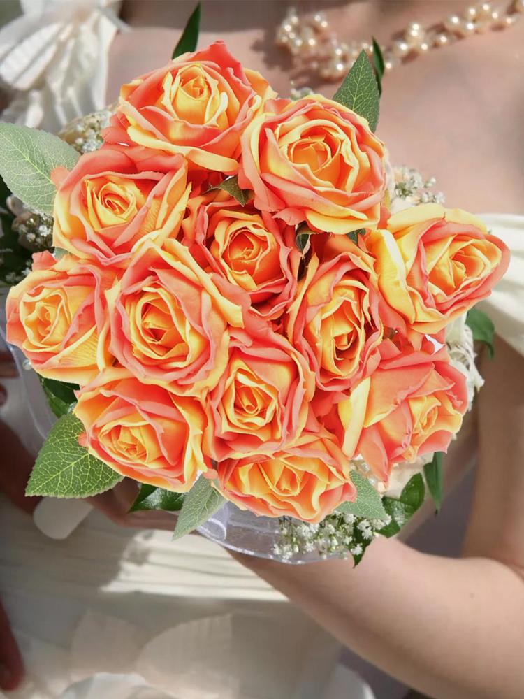 12 buc. trandafiri flori artificiale flori uscate de matase artificiale pentru decoratiuni cu tulpini unice pentru aranjamente florale flori de nunta