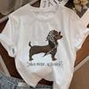 Duitse Teckel Grappige Worst Hond T-shirt Luipaard Sjaal Doxie Leuke Hondenliefhebber T-shirt Unisex Dames Korte Mouw T-shirts Kleding