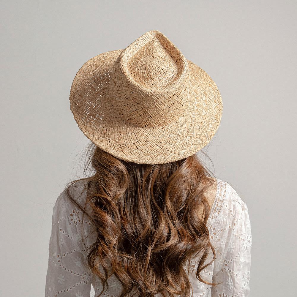 Modischer Hochwertiger Stroh Western Cowboyhut Für Damen Klassisch Vintage Unisex Gekräuselte Breite Krempe Sonnenhut Jazz Kletterhüte Kappen
