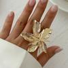 Moderne offene Fingerringe Verstellbare Ringe Geometrischer Blumenschmuck Legierung Textur Geeignet für Mode Liebhaber Geschenk