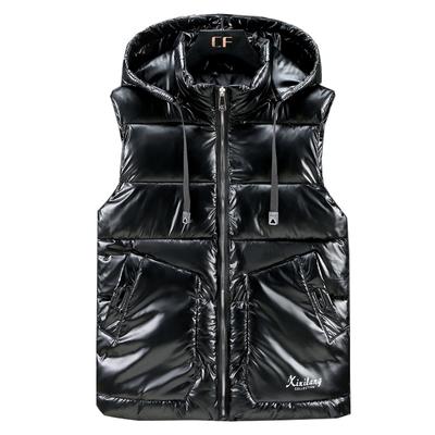 Women Winter Down Cotton Vest Shiny Mid-waistcoat Warm Vest Coat