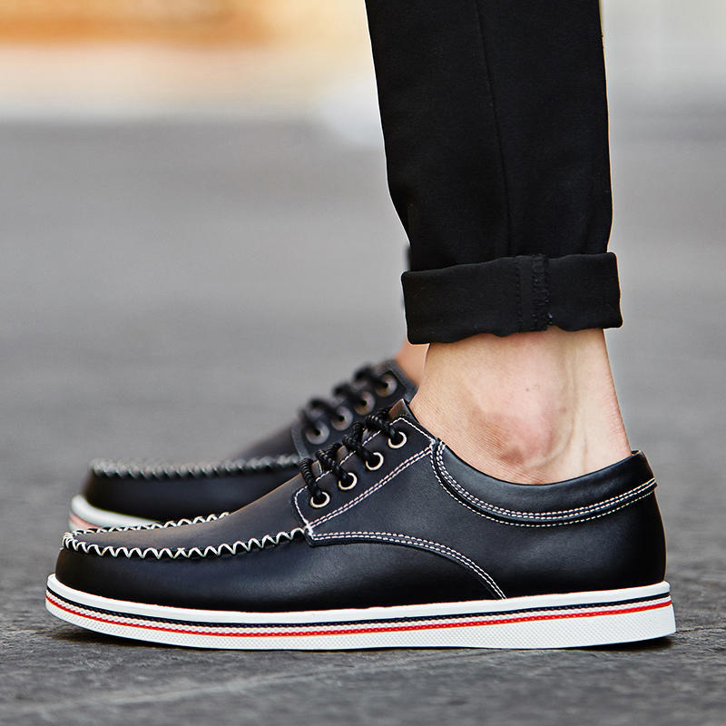 Leather Shoes Casual Sneakers Men Shoes Driving Comfortable Split Leather Shoes Tooling Shoes