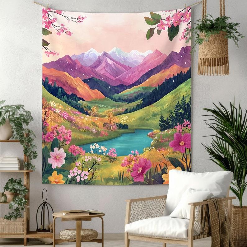 Flowery Mountains tapestry 75x100
