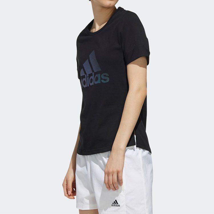 adidas T Shirts Women's Black Crew Neck Moderate DY8637