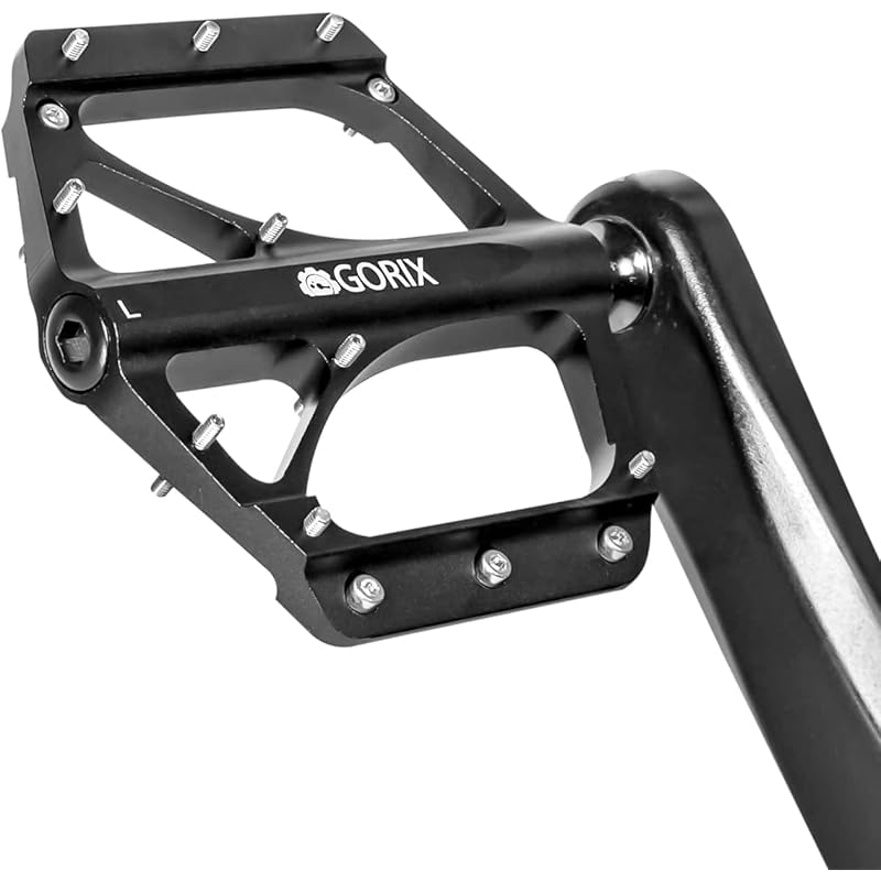

GORIX bicycle pedals flat pedal aluminum lightweight Thin wide design Fashionable (GX-FX351) simple design black durability road bike cross bike