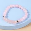 Women Bracelet 8mm Round Beads Natural Stones Elegant Pink Faux Crystal Bridge Ladies Bracelet Fashion Jewelry