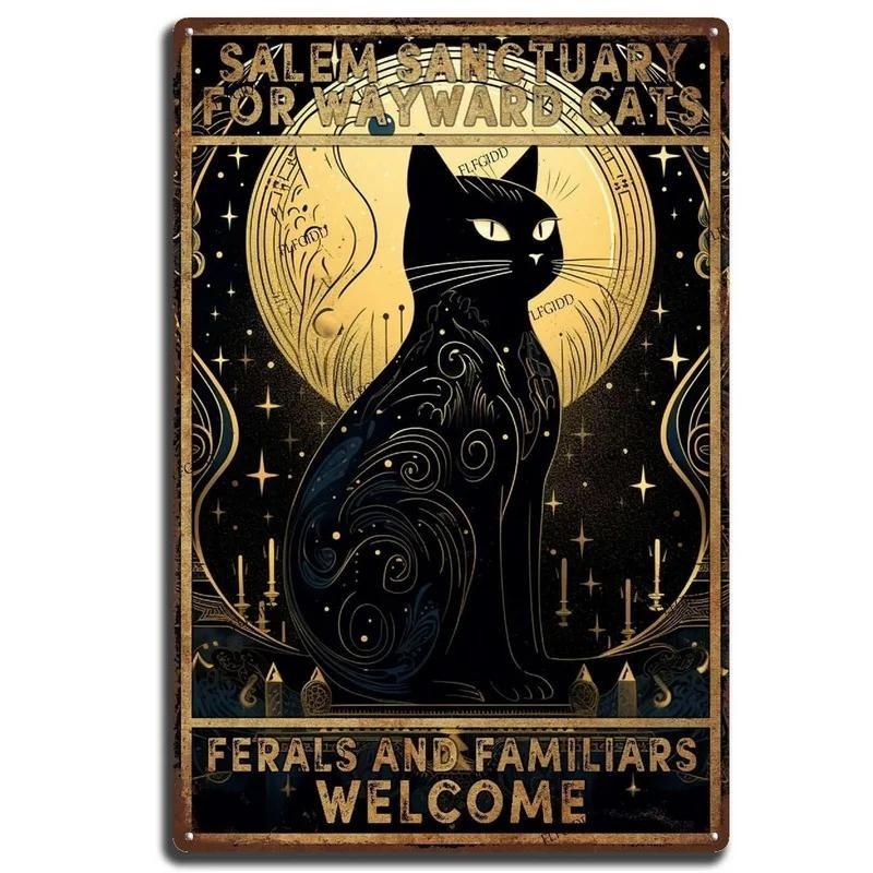 Funny Cat Retro Poster, Aluminum Metal Wall Decor 20x30cm