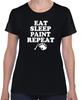 EAT SLEEP PAINT REPEAT - LADIES FITTED T-Shirt (Gildan Artist Painter Painting)
