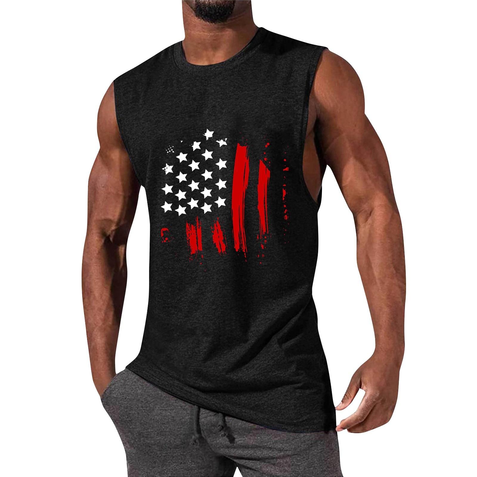 

Мужской летний модный повседневный жилет без рукавов, топы, мужской летний жилет без рукавов с принтом XXL чёрный