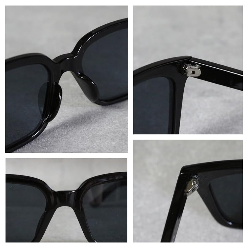 (Eight) Square Sunglasses for Men and Women, Big Frame, Street Style, Comes with Dedicated Case, BlackSmoke F