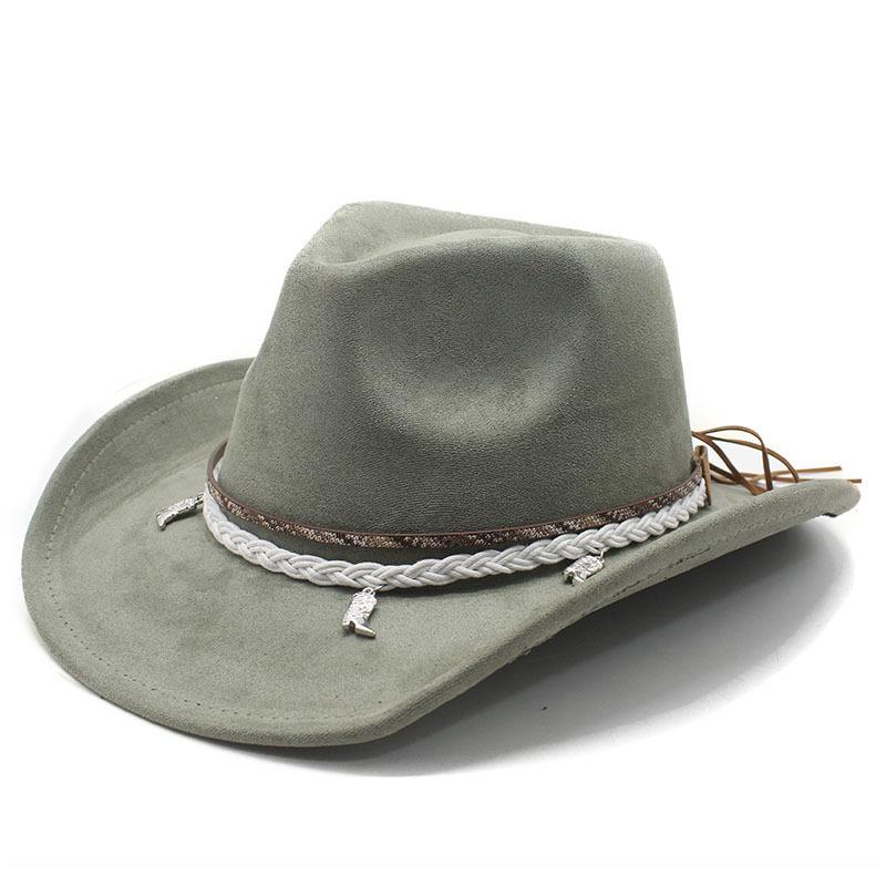 Suede Cowboy Hat Top Hat Western Cowboy Ethnic Jazz Hat Sun Hat