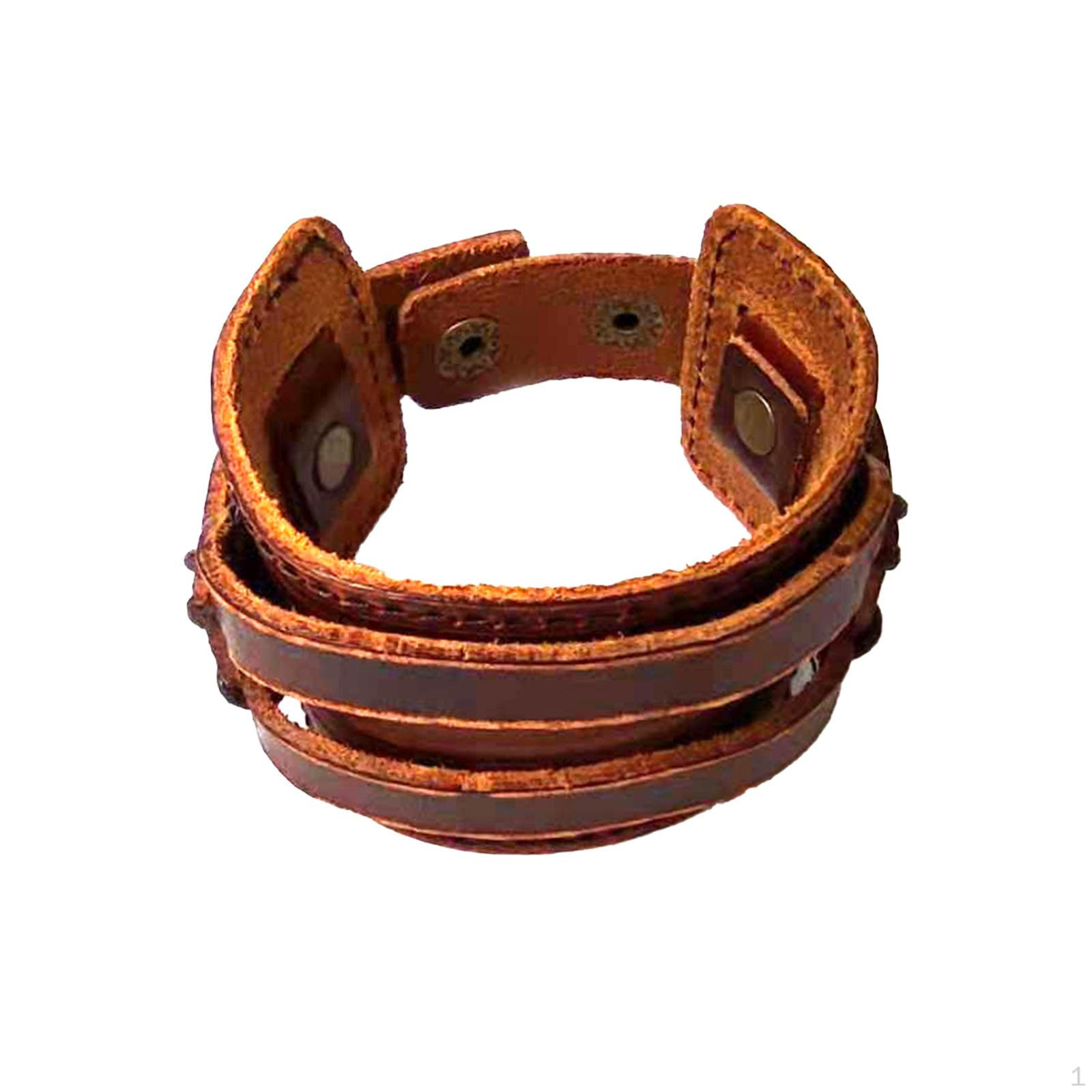 

Кожаный браслет-манжета Панк-подарки Винтажная одежда Рок-куртки Спортивная одежда Регулируемый