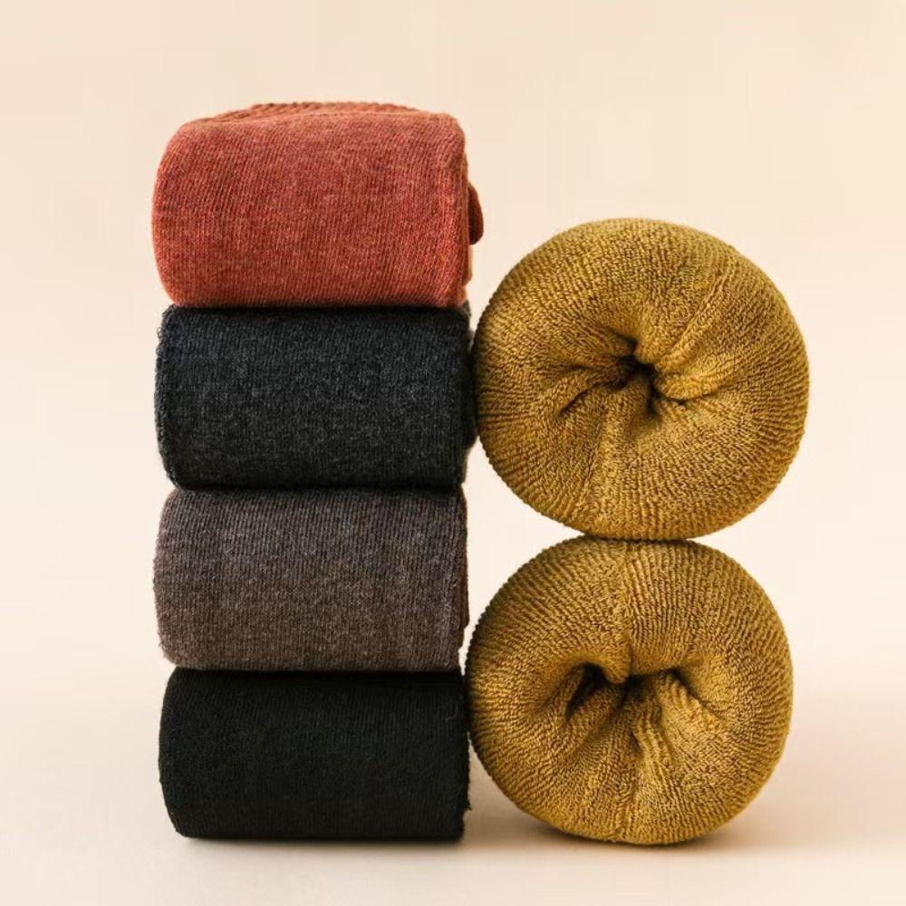 Høst Vinter Knebeskytter Ensfarget Termisk Fotdeksel Nye Varme Lange Sokker for Kvinner