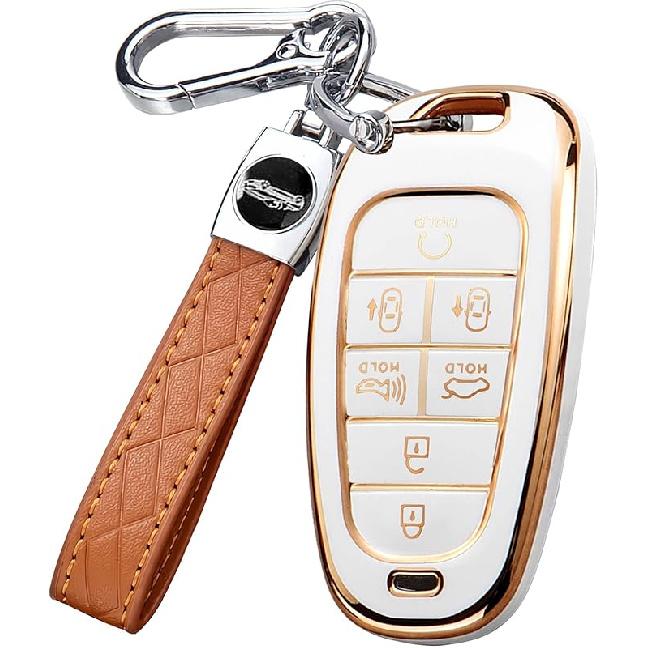 for Hyundai Key Fob Cover with Keychain, Premium TPU Key Case shell for 2024   Hyundai Sonata, Santa Fe, Nexo, Tucson Remote Smart Car Key Fob