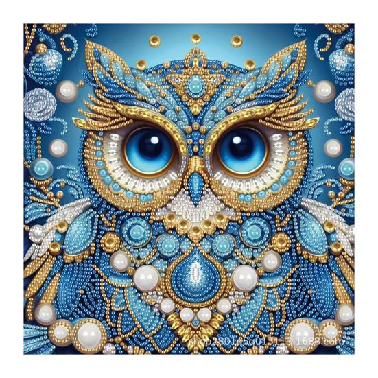 Rhinestone Painting Kits for Beginners 5D Animal DIY Rhinestone Art with Special Shaped Drills Owl Seahorse Gem Art Rhinestone Crafts