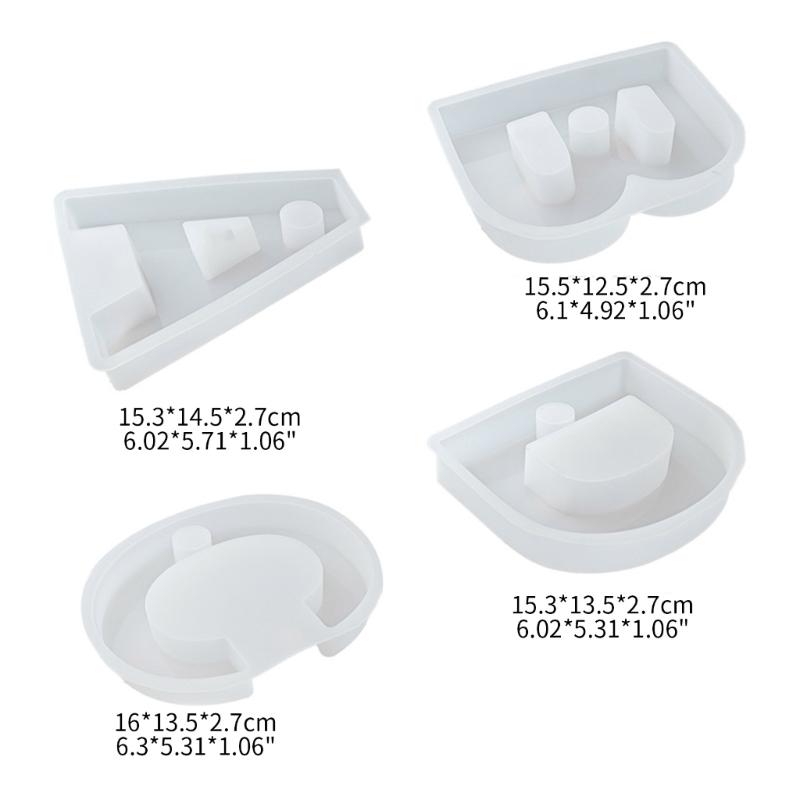 English Letter Shape DIY Silicone Mold 3D Handmade Candle Holder Molds Gypsum Resin Mold Craft Candlestick Mould Decor