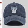 pc pcs for Mens  Womens Adjustable Trucker Cap with Bow Print  Vintage Washed Buckle Strap Lightweight Baseball Hat Suita