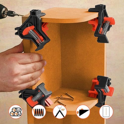 Corner Clamps, Woodworking Corner Clamps, 90 Right Angle Fixing Clips, Corner Retainers, Woodworking Locator, Right Angle Holder, Multi-Function Fixi