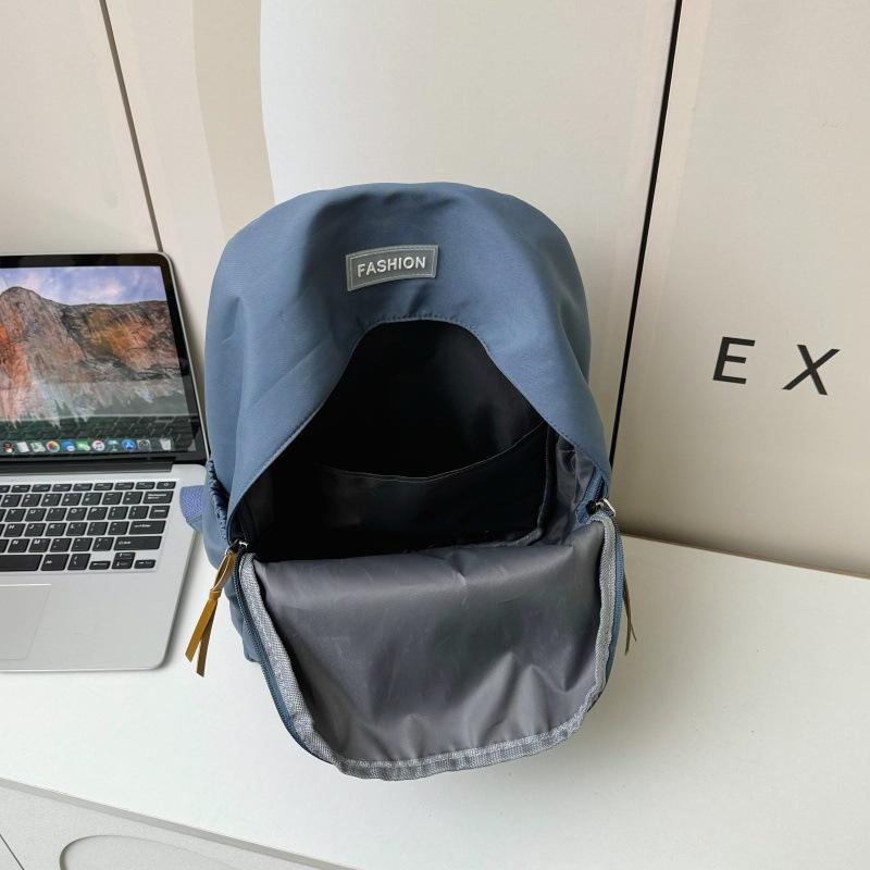 Schoolbag casual simple large capacity backpack ins style fashion Korean version solid color student schoolbag travel backpack
