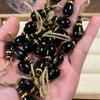 Pulseira de Oração Ágata Negra Tibetana com 108 Contas, Cabeça de Buda Destacável e Contas Espaçadoras