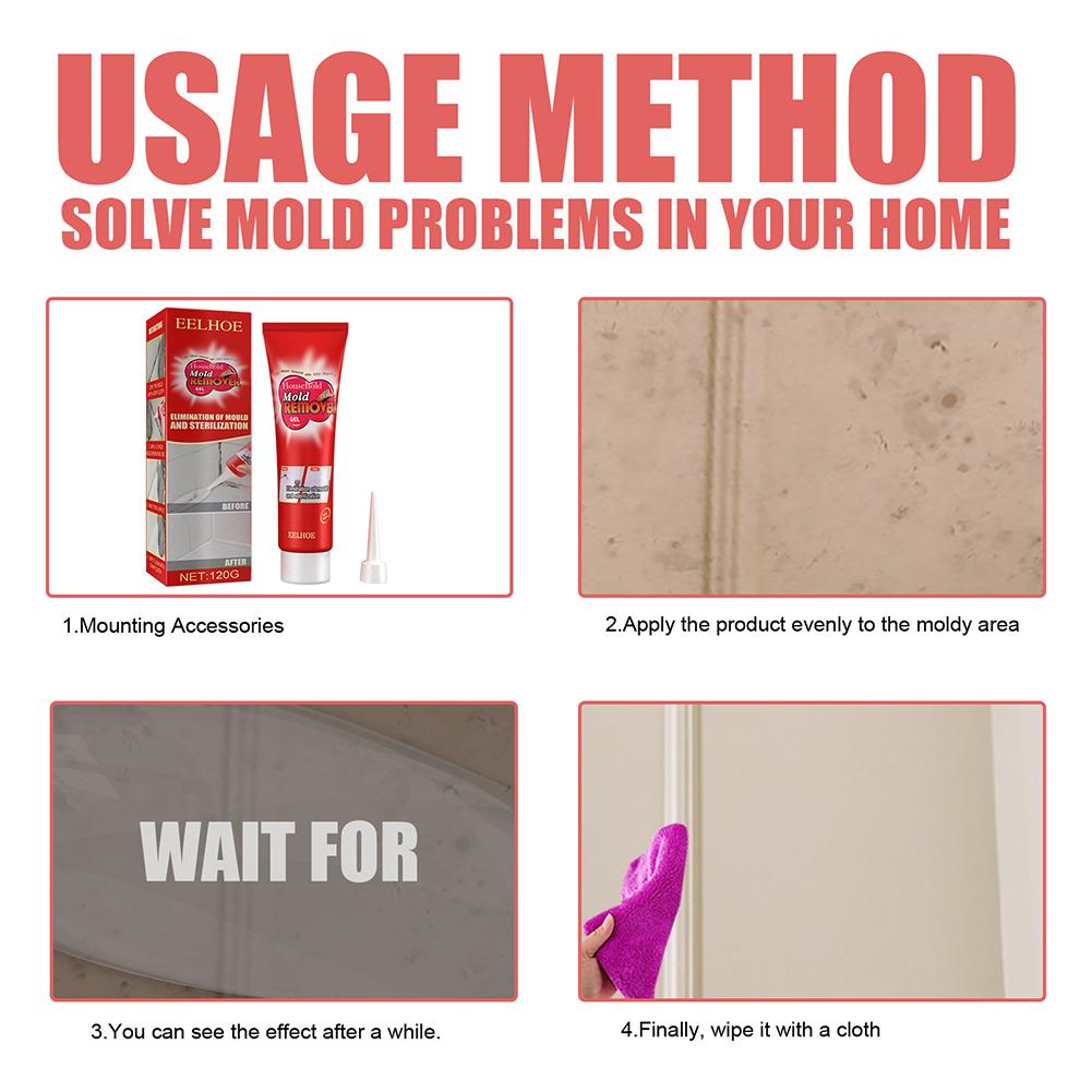 120g Mold Remover Gel Mildew Mold Remover for Ceramic Tile To Mold Mildew Cleaner Wall Mould Removal Ceramic Tile 1-10Pcs