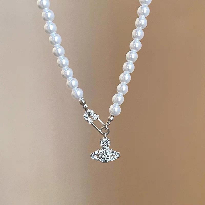 Light Luxury  Long Stainless Steel Chain Saturn Pendant Necklace Sweater Chain For Women Elegant Gifts