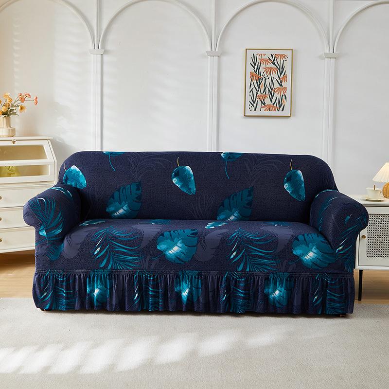 All Inclusive Elastic Sofa Set Skirt Style Dust Proof and Anti Slip All Cover for Three People and One Person Universal Cover with Tassels