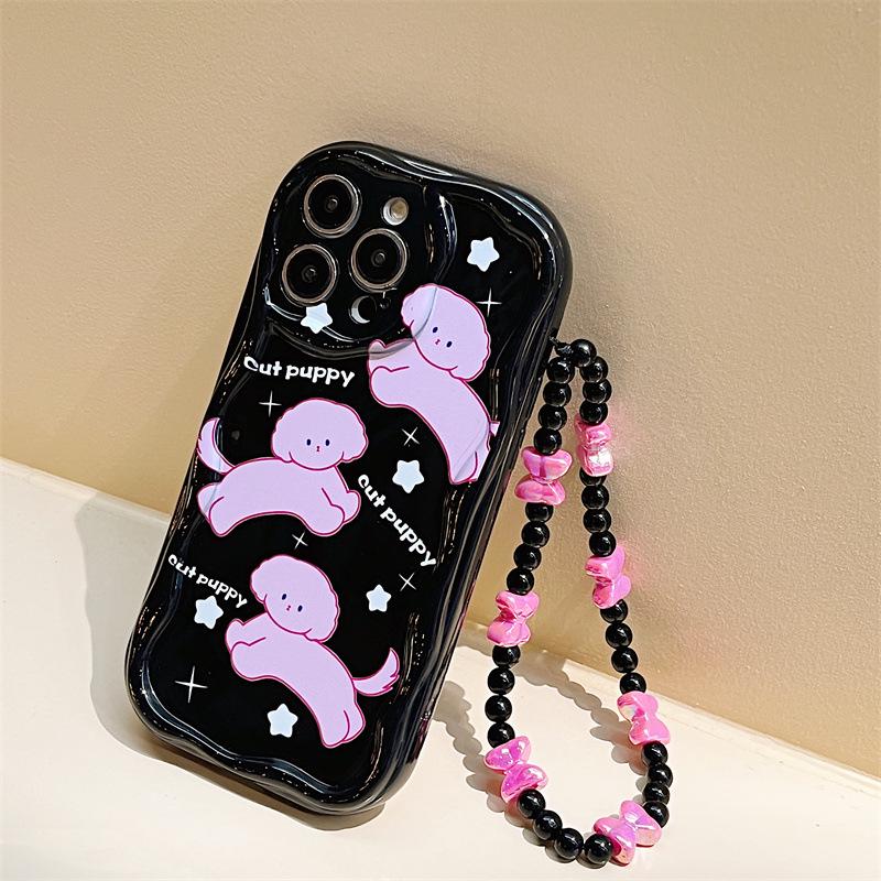 

Чехол Zhitai для iPhone 12/13/14 Pro с кремовым узором и браслетом, совместим с XS/XR. 12