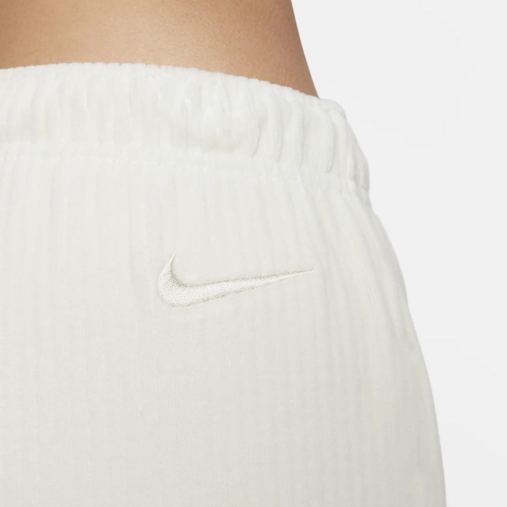 Nike Solid Color Mid-Rise Drawstring Wide-Leg Sports Pants Women pants Ivory FQ8045-020